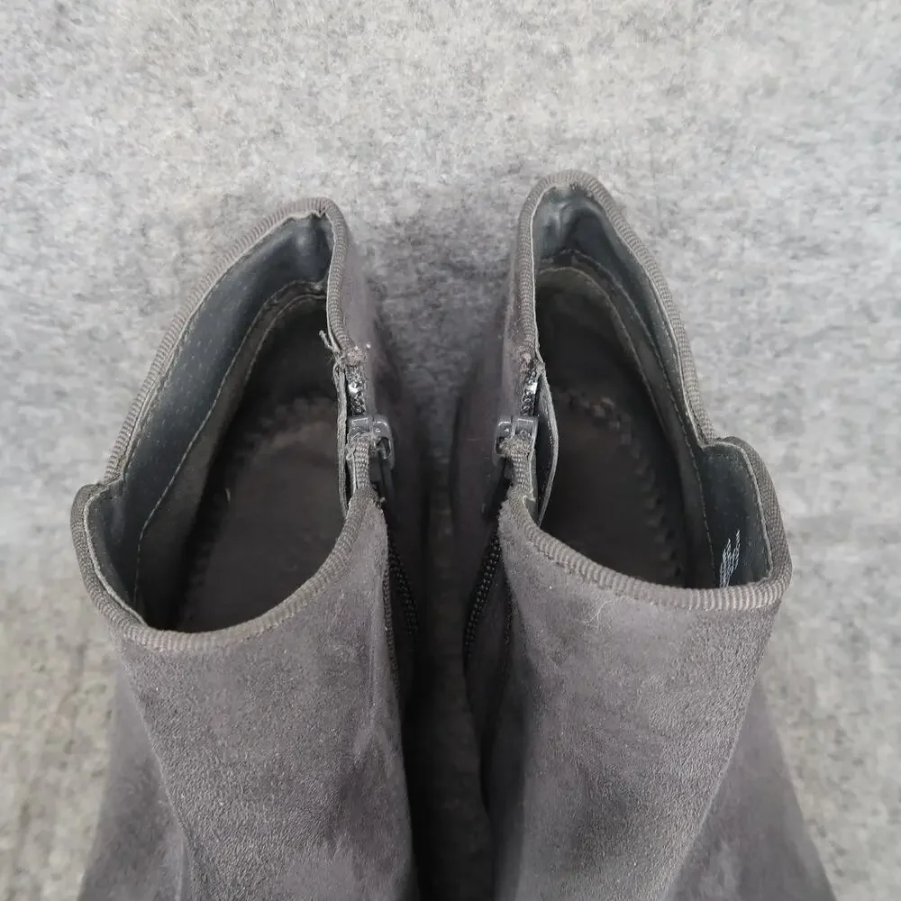Style&Co Shoes Womens 9.5 Ankle Booties Fashion Casual Grey Zip Block Heel Boot